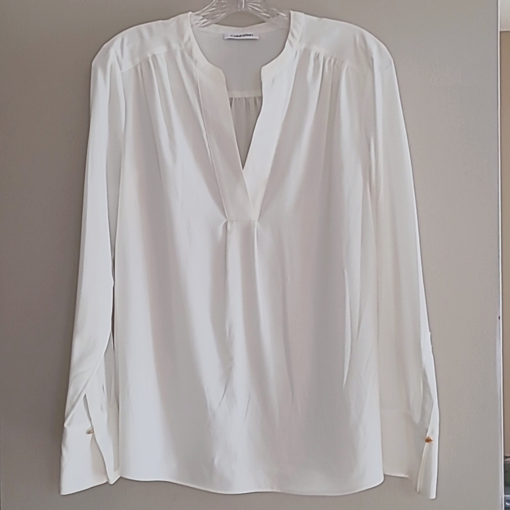 Calvin Klein silky cream blouse